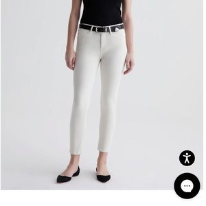 AG Prima cigarette, ankle denim in cream size 27